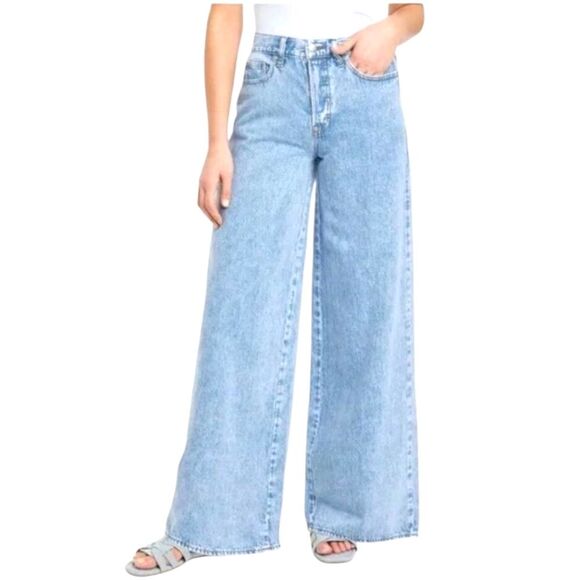 Universal Thread Blue Super Wide Leg Jeans Casual Plus Size 14 NWT - Picture 1 of 6